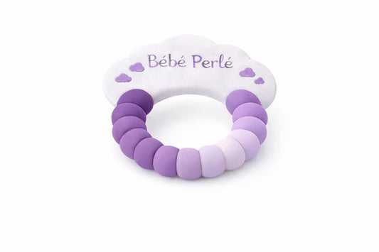 Anneau de dentition bébé en silicone – Création exclusive Bébé Perlé 💜