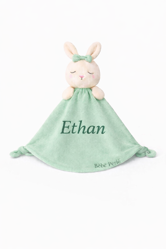 🧸Doudou bébé personnalisé brodé – Cadeau naissance unique | Bébé Perlé