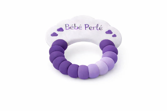 Anneau de dentition bébé en silicone – Création exclusive Bébé Perlé 💜